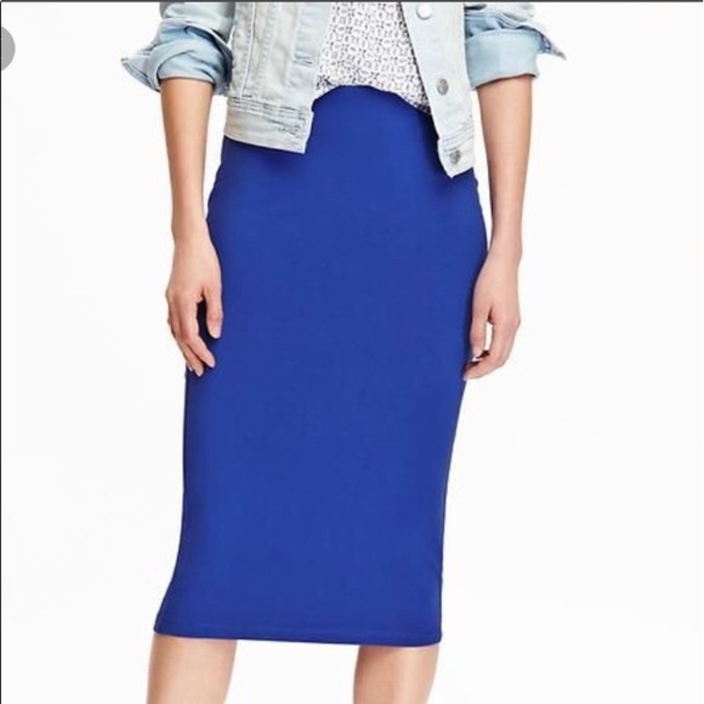 Old Navy Blue Knit Midi Skirt